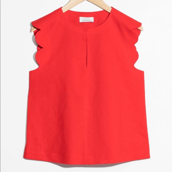 & Other Stories Tops - &Other Stories Scalloped Blouse